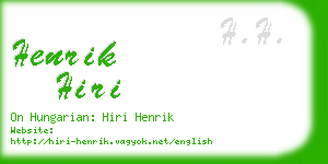 henrik hiri business card